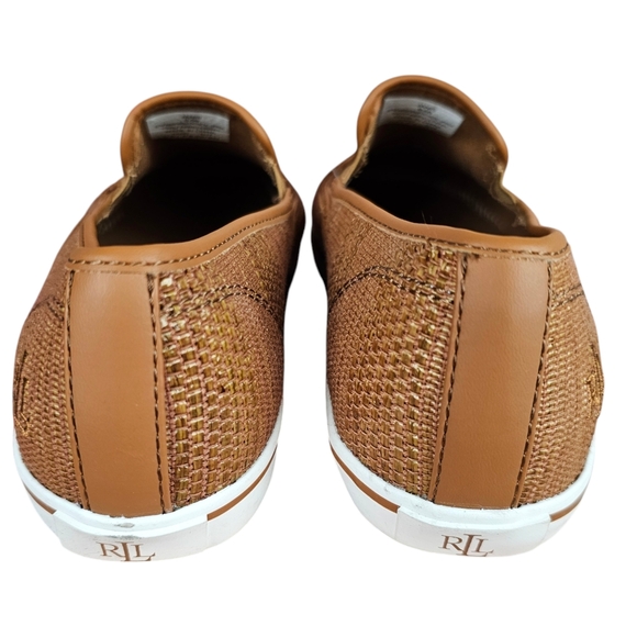 Lauren Ralph Lauren Janis Womens Fashion Slip on Sneakers - Tan - Picture 8 of 11